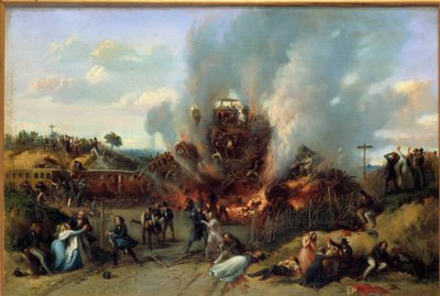 Eisenbahnunglück in Bellevue auf der Eisenbahn von Versailles, 8. Mai 1842 von A Provost