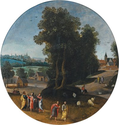 Christus auf dem Weg nach Emmaus von Abel Grimmer