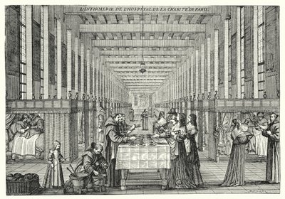 Die Krankenstation des Hôpital de la Charité in Paris von Abraham (after) Bosse