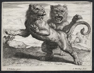 Verschiedene Löwen von Abraham Blooteling