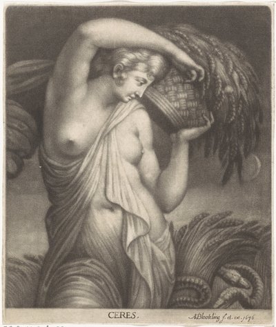 Ceres in einem Kornfeld von Abraham Bloteling