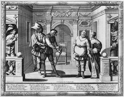 Komödianten im Theater des Hôtel de Bourgogne von Abraham Bosse