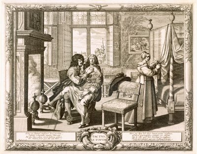 Ehemann mit Frau auf dem Schoß am Kamin, Bosse, Abraham von Abraham Bosse