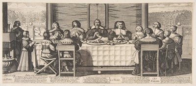 Der Segen am Tisch, ca. 1635 von Abraham Bosse