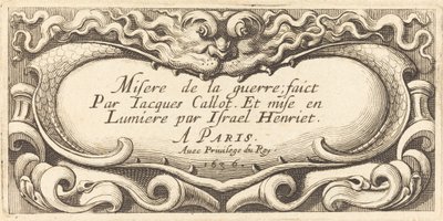 Titelseite für Callots "Die kleinen Elendigkeiten des Krieges" von Abraham Bosse