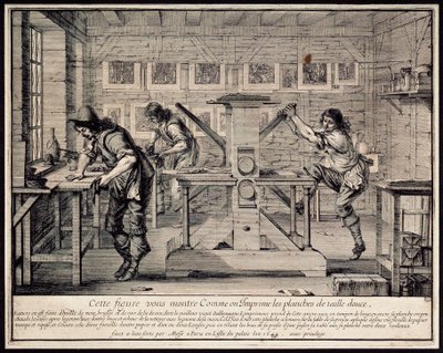 Werkstatt eines Graveurs, 1642 von Abraham Bosse