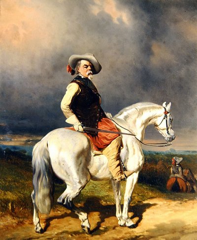 Kavalier auf einem weißen Pferd von Abraham Cooper