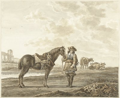Reiter in Landschaft von Abraham Delfos