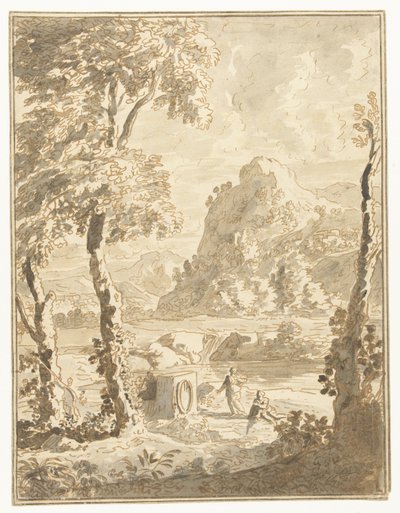 Arkadische Landschaft mit kleinen Figuren von Abraham Genoels (II)