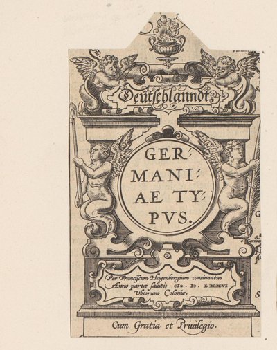 Kartusche mit vier Putti von Abraham Hogenberg