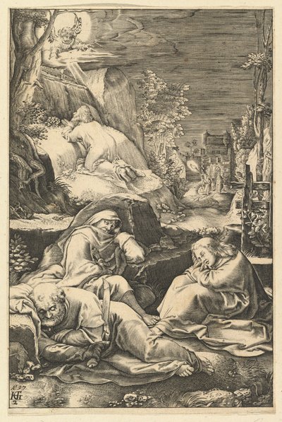 Die Agonie im Garten, aus Die Passion Christi von Abraham Hogenberg