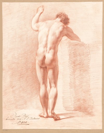 Stehender männlicher Akt, von hinten gesehen (3. Preis 1808) von Abraham Lion Zeelander