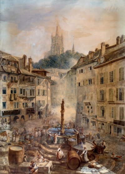 Place de la Palud von Abraham Louis Rodolphe Ducros