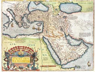 Kroatien, Rumänien, Bosnien und Herzegowina, Serbien, Bulgarien, Montenegro, Kosovo, Albanien, Mazedonien, Griechenland, Türkei, Südrussland, Georgien, Aserbaidschan, Armenien, Iran, Irak, Syrien, Libanon, Israel, Jordanien, Saudi-Arabien, Kuwait, Katar, B von Abraham Ortelius