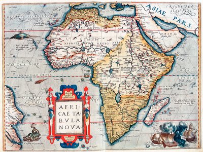 Beschreibung des afrikanischen Kontinents. Geographische Karte aus 