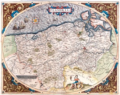 Frankreich (Region: Nord-Pas de Calais), Belgien (Region: Flämisch, Nordwallonisch), Niederlande (Provinz: Zeeland) von Abraham Ortelius