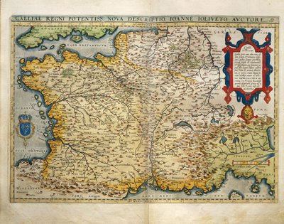 Karte von Frankreich, aus Theatrum Orbis Terrarum von Abraham Ortelius von Abraham Ortelius