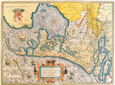 Provinz: Friesland, Nordholland, Südholland, Nordbrabant, Limburg, Utrecht, Gelderland, Flevoland, Niederlande von Abraham Ortelius