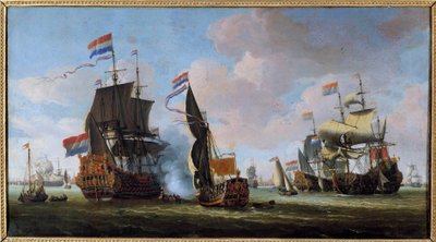 Marine: Szene einer Seeschlacht von Abraham Storck