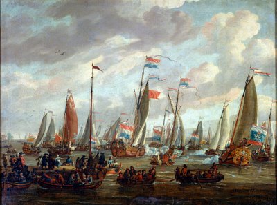 Zar Peter I. besucht England im Januar 1698, frühes 18. Jahrhundert von Abraham Storck