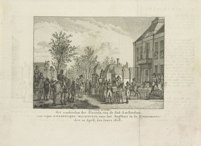 Übergabe der Stadtschlüssel an Louis Napoleon, 1808 von Abraham Vinkeles
