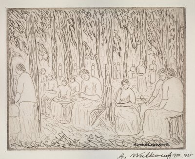 Unter zwei Bäumen, 1900-1925 von Abraham Walkowitz