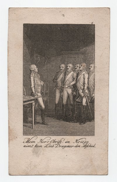 Mein Herr Obrist!, ca. 1795 (Gravur) von Abraham Wolfgang Küffner