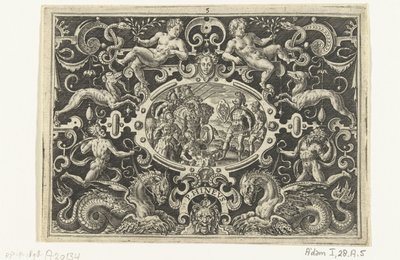 Perseus zeigt sein Medusaschild Phineus von Abraham de Bruyn