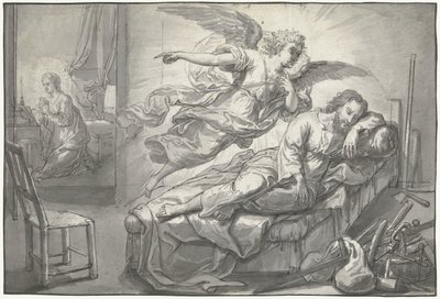 Der Engel erscheint Josef im Traum von Abraham van Diepenbeeck