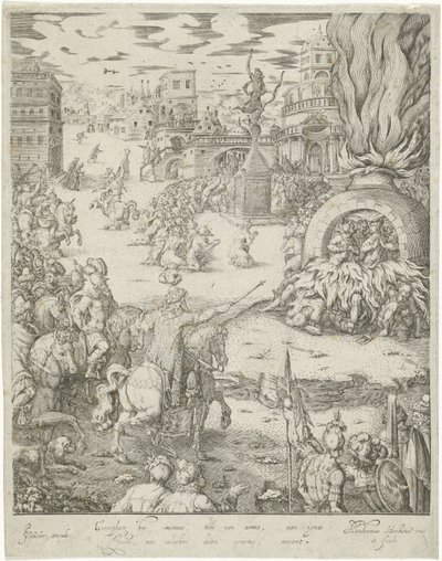 Schadrach, Meschach und Abednego im Feuerofen von Abraham van den Hecken