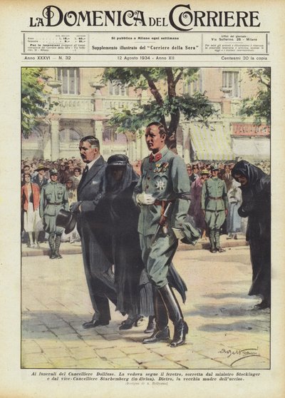 Bei der Beerdigung von Kanzler Dollfuss von Achille Beltrame