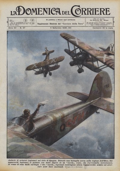 Kühnheit der Legionärsflieger am Himmel von Spanien von Achille Beltrame