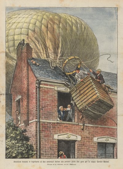 Abenteuer der beiden italienischen Aeronauten in England, die am Gordon-Bennett-Pokal teilnahmen von Achille Beltrame
