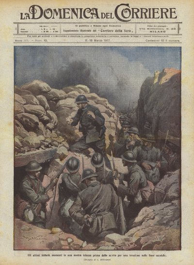 Die letzten fieberhaften Momente in unserem Graben vor dem Angriff auf die feindlichen Linien von Achille Beltrame