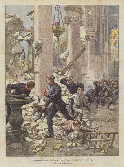 Das Unglück in der katholischen Kirche St. Michael in Berlin von Achille Beltrame