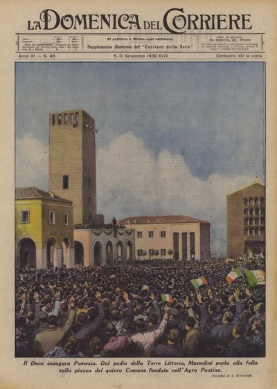 Der Duce eröffnet Pomezia von Achille Beltrame