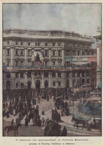 Die Teilnahme der Abonnenten am Nationalen Kredit bei der Italienischen Kreditbank in Mailand von Achille Beltrame