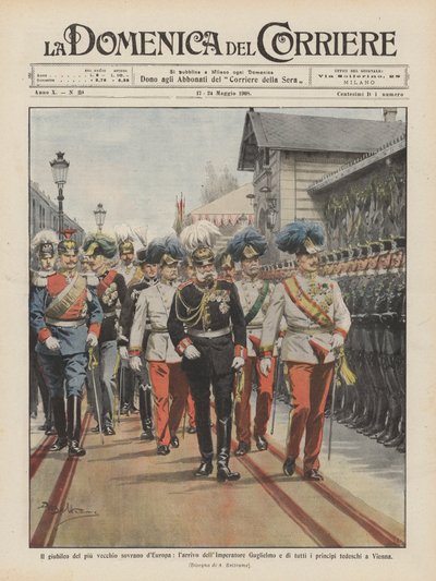 Das Jubiläum des ältesten Monarchen Europas, die Ankunft des Kaisers Wilhelm und aller von Achille Beltrame