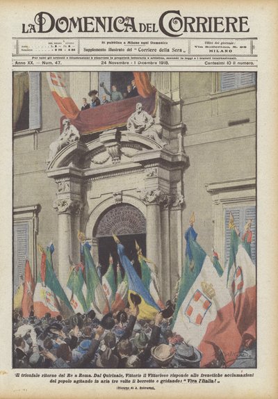 Die triumphale Rückkehr des Königs nach Rom von Achille Beltrame