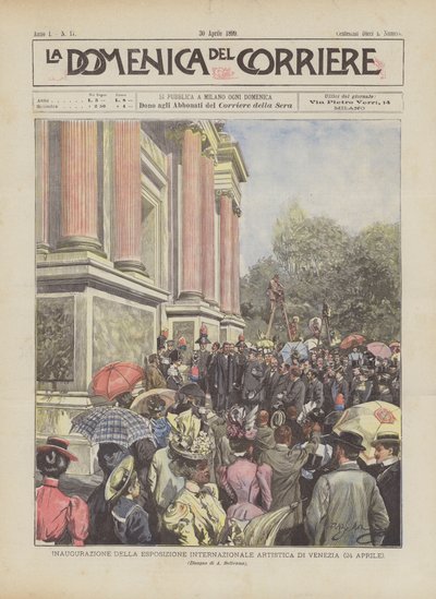 Eröffnung Der Internationalen Kunstausstellung In Venedig (24. April) von Achille Beltrame