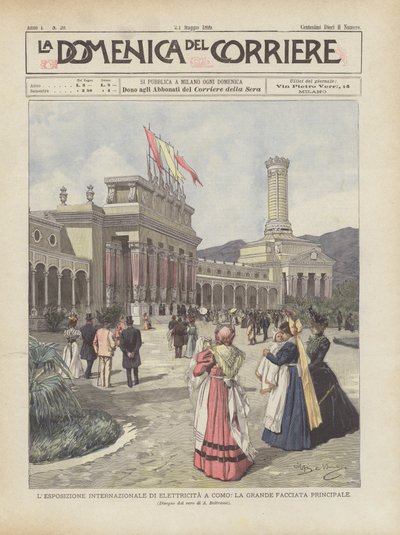 Die Internationale Elektrizitätsausstellung In Como, Die Große Hauptfassade von Achille Beltrame