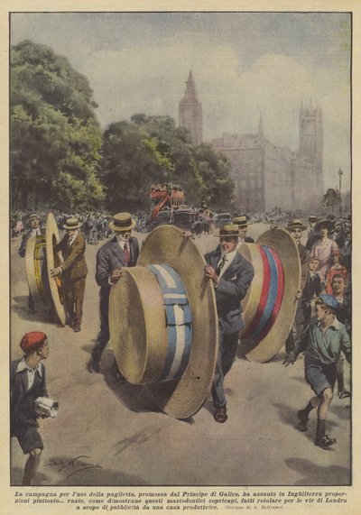 Die Kampagne für die Verwendung des Strohhuts, gefördert vom Prinzen von Wales, hat in England? von Achille Beltrame