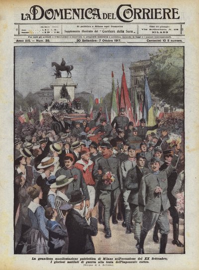 Die großartige patriotische Demonstration in Mailand anlässlich des 20. September von Achille Beltrame