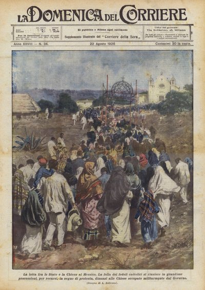 Der Kampf zwischen Staat und Kirche in Mexiko von Achille Beltrame