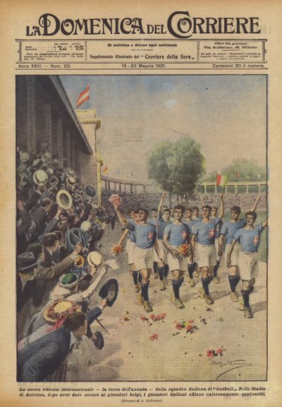 Der neue internationale Sieg, der dritte des Jahres, der italienischen Fußballmannschaft von Achille Beltrame
