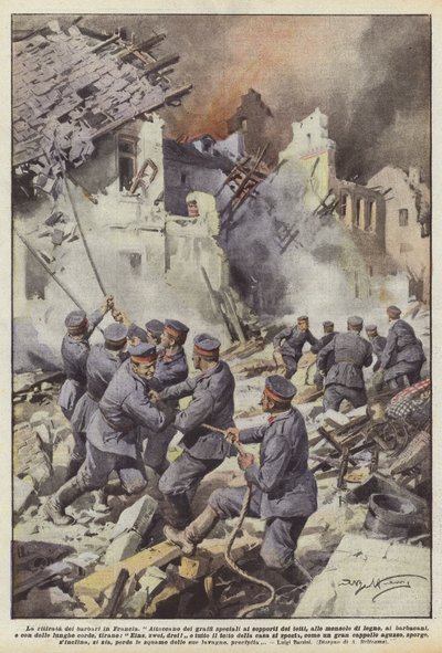 Der Rückzug der Barbaren in Frankreich von Achille Beltrame