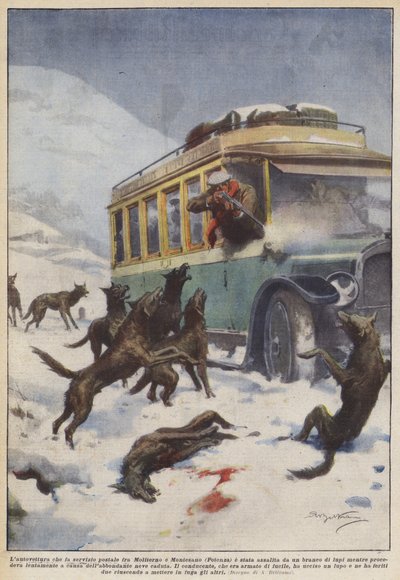 Das Auto, das den Postdienst zwischen Moliterno und Montesano (Potenza) betreibt, wurde überfallen von Achille Beltrame