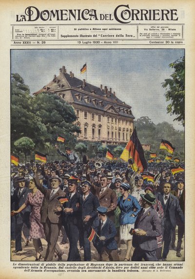 Die Jubelfeiern der Bevölkerung von Mainz nach dem Abzug der Franzosen von Achille Beltrame