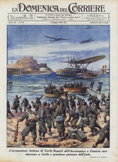Die italienische Besetzung von Korfu von Achille Beltrame