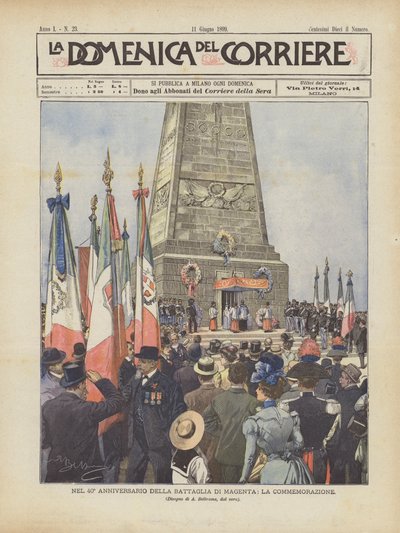 Zum 40. Jahrestag Der Schlacht Von Magenta, Die Gedenkfeier von Achille Beltrame